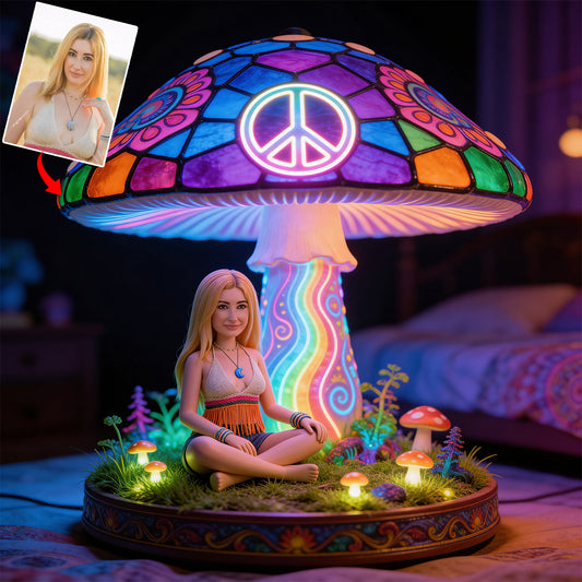 Hippie Theme, Custom From Any Image - Personalized Hippie Acrylic LED Night Light