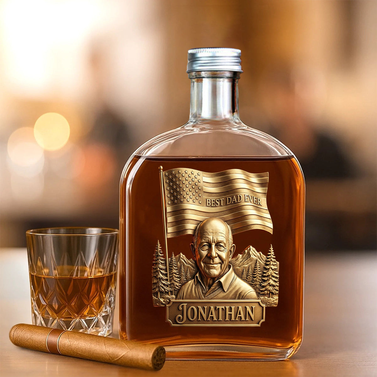 Unique Gift For Father's Day - Personalized Father Wine Bottle