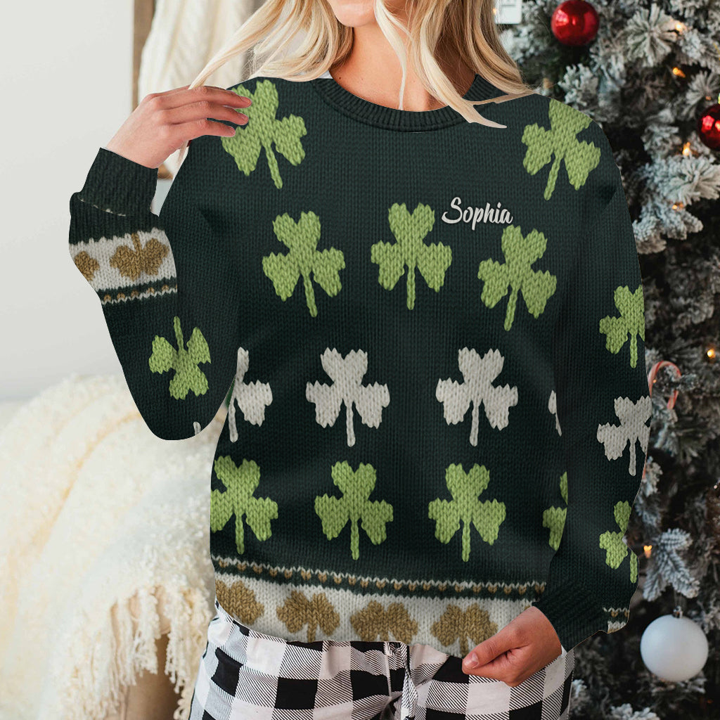 Irisches Kleeblatt - Personalisierter irischer Hässlicher Pullover