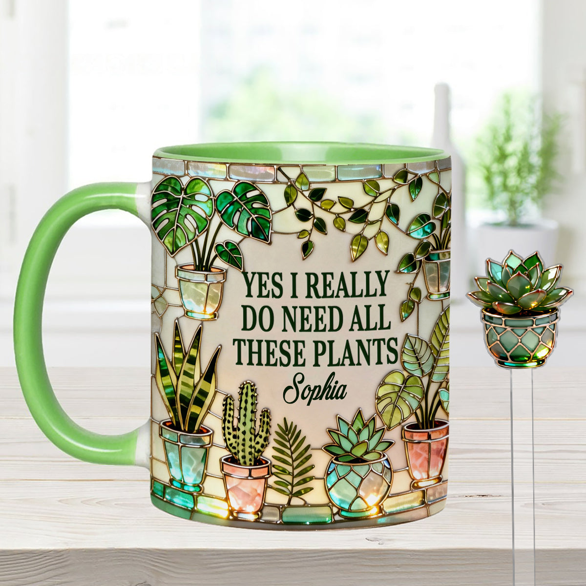 I Really Do Need All These Plants - Personalized Gardening Set Accent Mug with Acrylic Stirrers