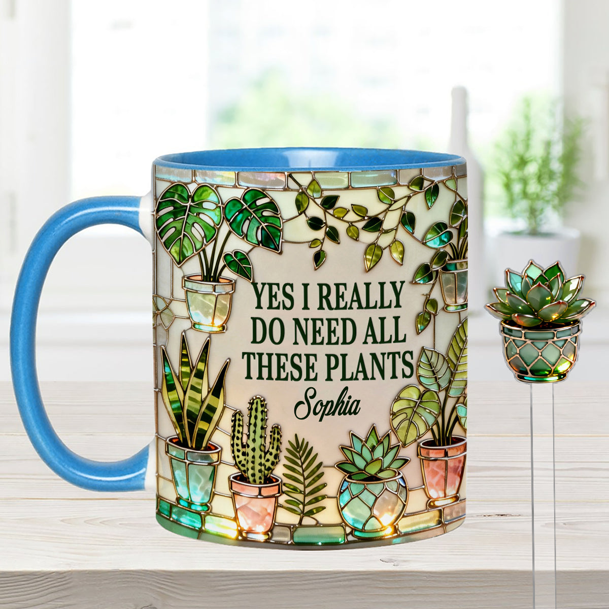 I Really Do Need All These Plants - Personalized Gardening Set Accent Mug with Acrylic Stirrers