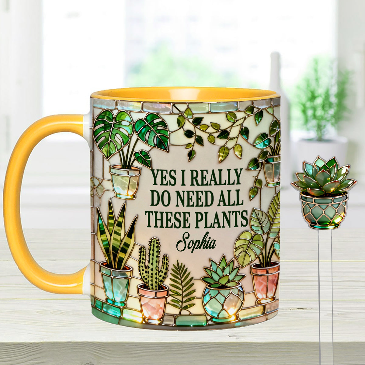 I Really Do Need All These Plants - Personalized Gardening Set Accent Mug with Acrylic Stirrers