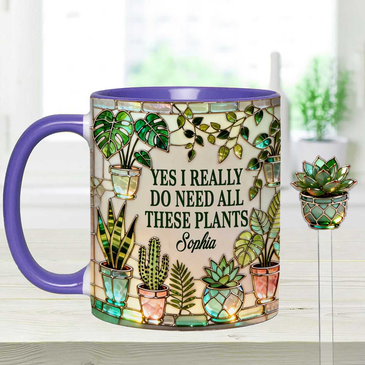 I Really Do Need All These Plants - Personalized Gardening Set Accent Mug with Acrylic Stirrers