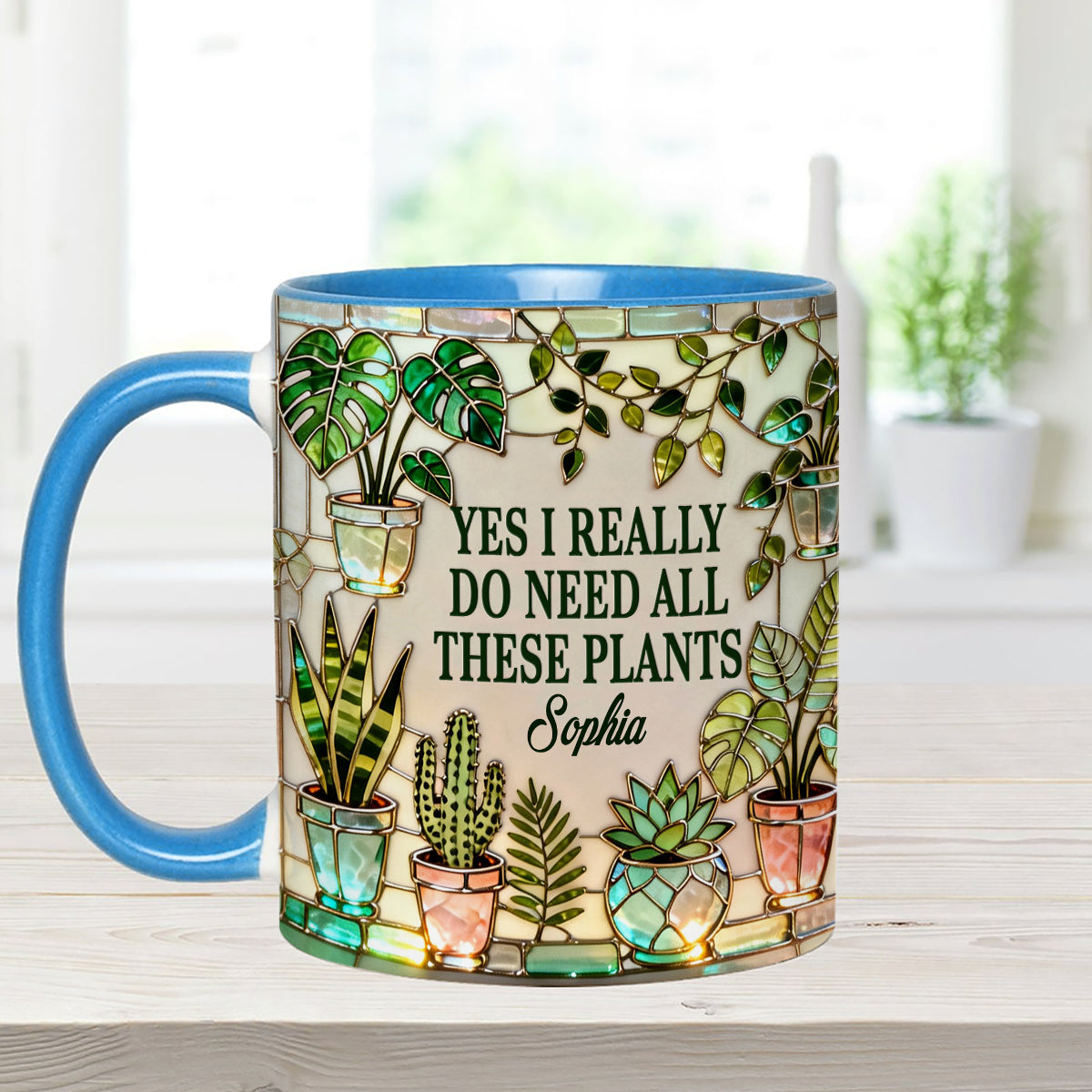I Really Do Need All These Plants - Personalized Gardening Set Accent Mug with Acrylic Stirrers