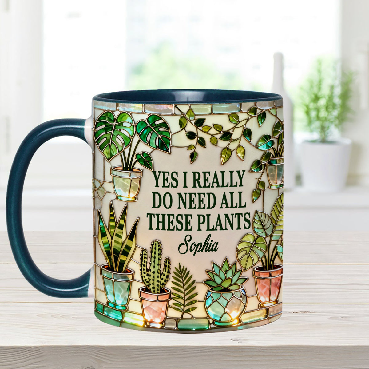 I Really Do Need All These Plants - Personalized Gardening Set Accent Mug with Acrylic Stirrers