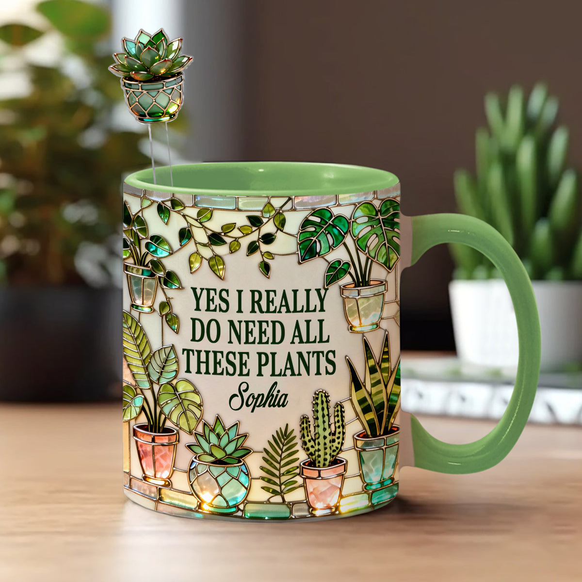 I Really Do Need All These Plants - Personalized Gardening Set Accent Mug with Acrylic Stirrers