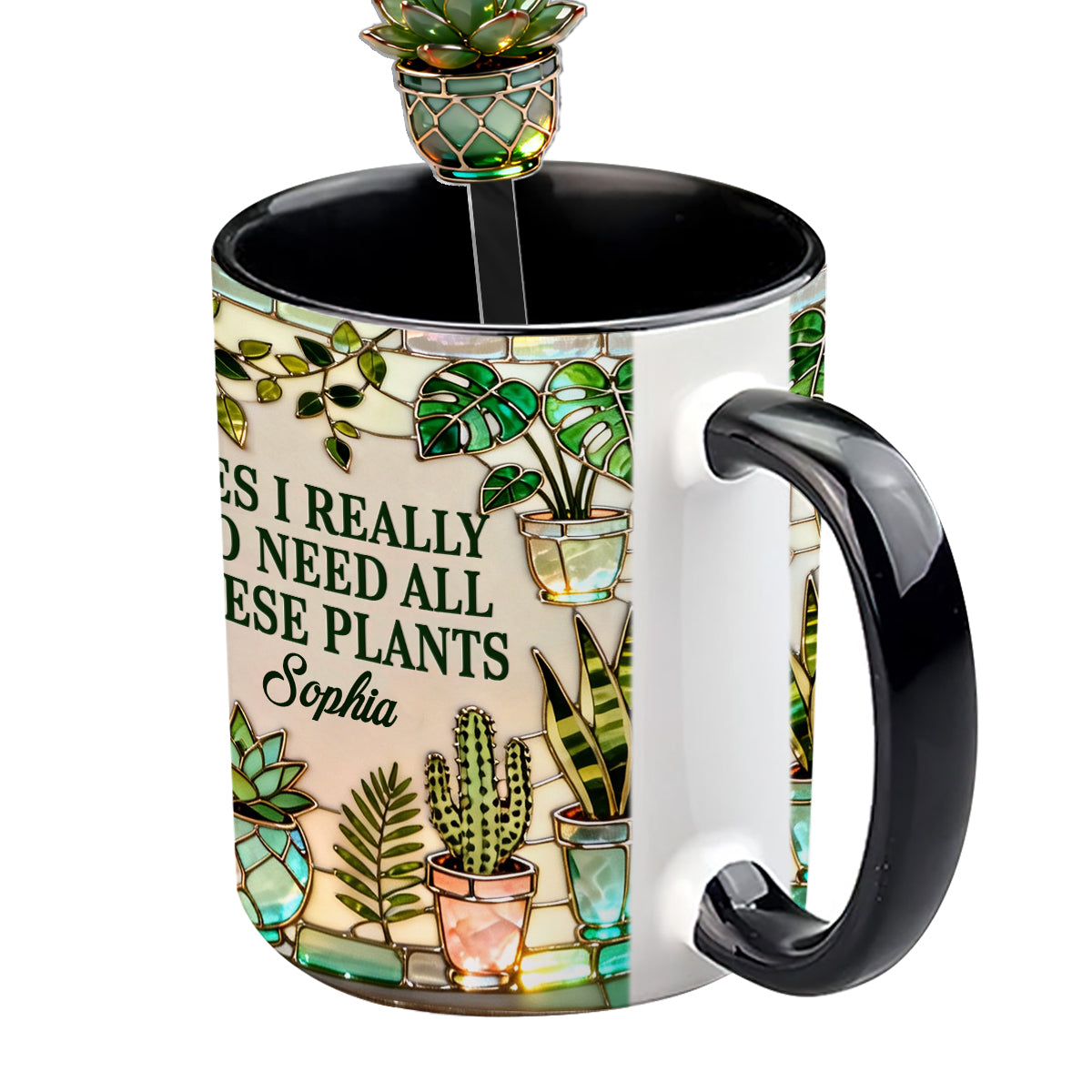 I Really Do Need All These Plants - Personalized Gardening Set Accent Mug with Acrylic Stirrers