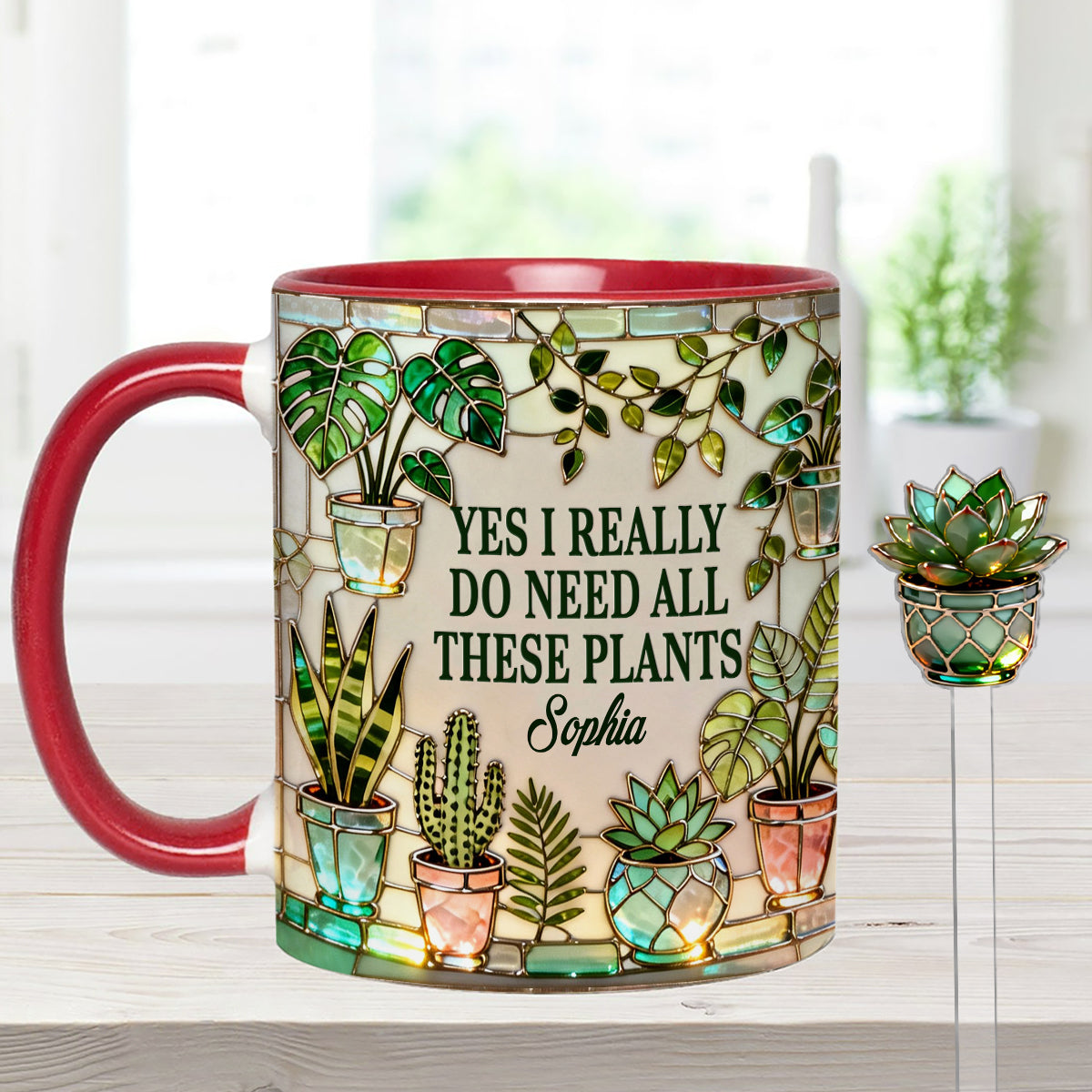 I Really Do Need All These Plants - Personalized Gardening Set Accent Mug with Acrylic Stirrers