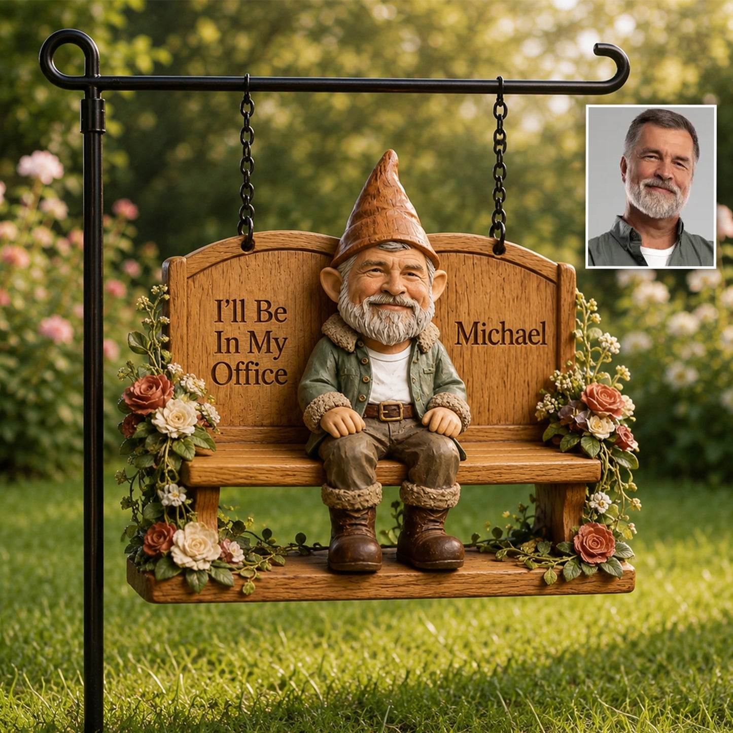 Garden Gnome, Garden Fairy - Personalized Gardening Wood Sign With Stake