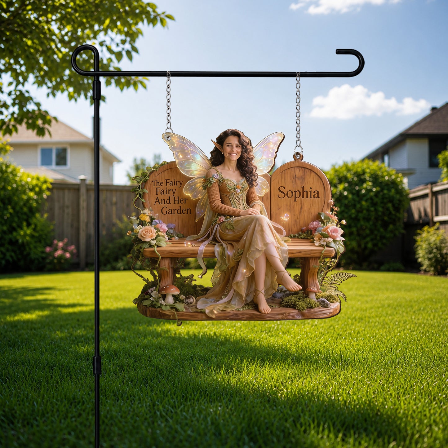 Garden Gnome, Garden Fairy - Personalized Gardening Wood Sign With Stake