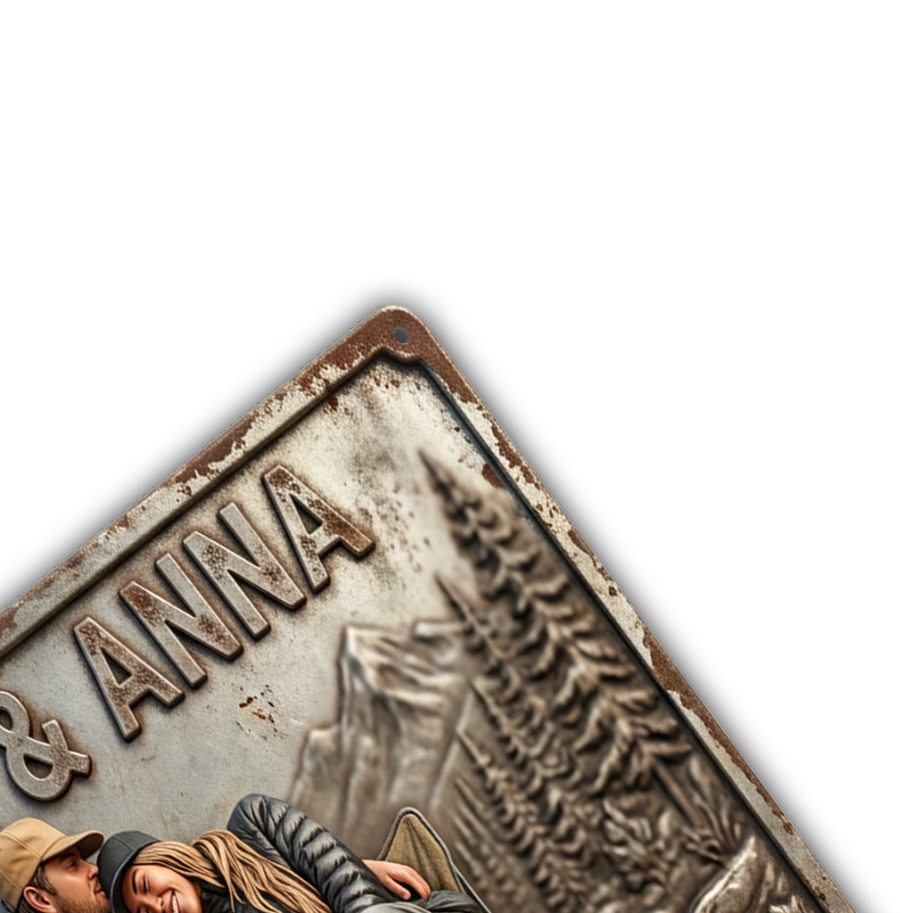 Campingpartner fürs Leben – Personalisiertes Camping-Metallschild