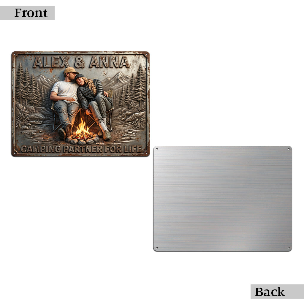 Campingpartner fürs Leben – Personalisiertes Camping-Metallschild