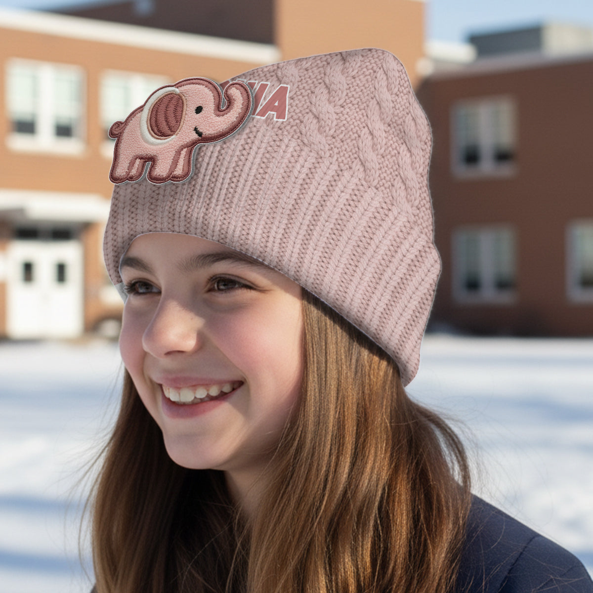 Baby Winter - Personalized Kid Beanie Hat With Patches