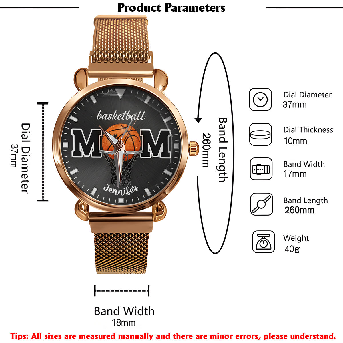 Basketballl Mom - Personalized Basketball Women Hand Watch