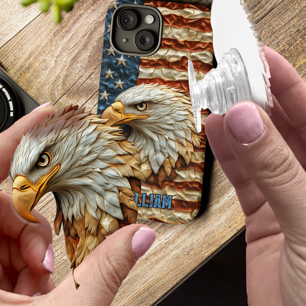 Starker Adler – Personalisierte Handyhülle mit Weißkopfseeadler-Vollbild