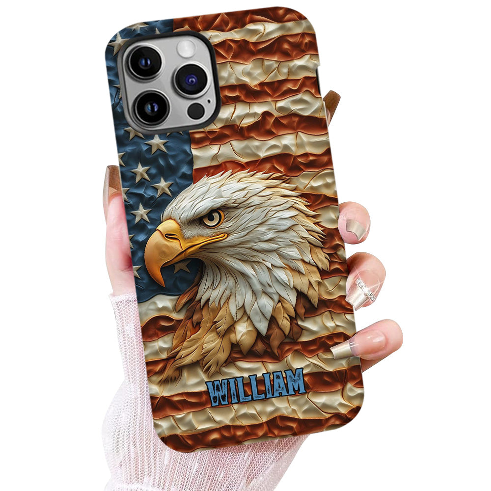 Starker Adler – Personalisierte Handyhülle mit Weißkopfseeadler-Vollbild