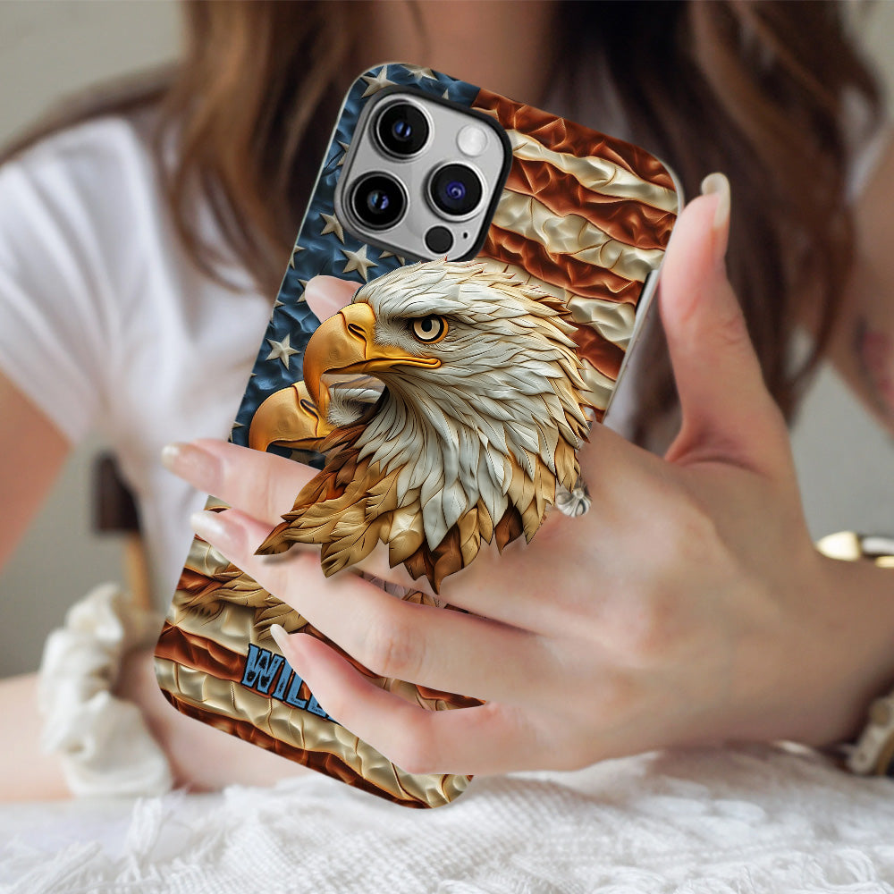 Starker Adler – Personalisierte Handyhülle mit Weißkopfseeadler-Vollbild