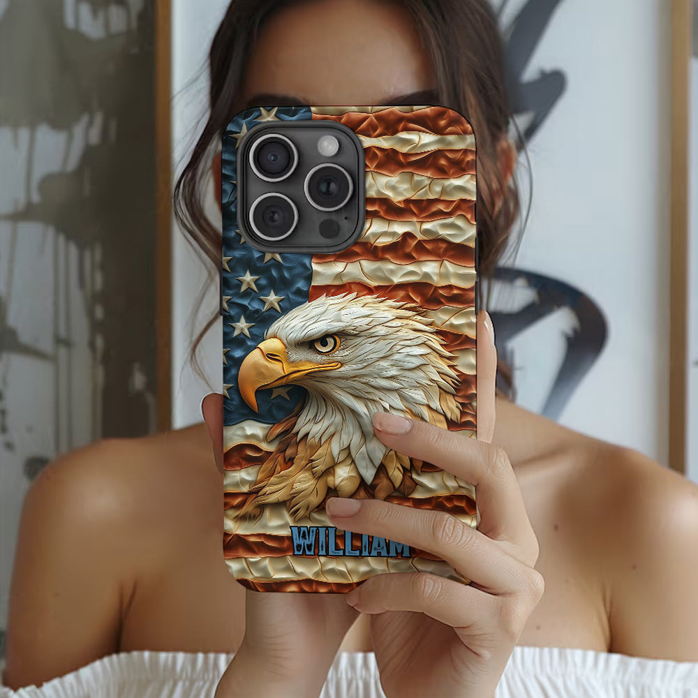 Starker Adler – Personalisierte Handyhülle mit Weißkopfseeadler-Vollbild