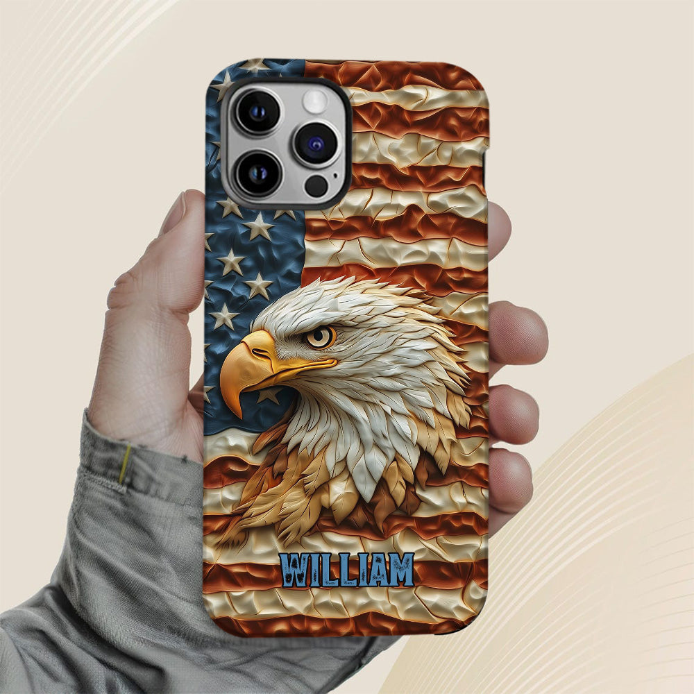 Starker Adler – Personalisierte Handyhülle mit Weißkopfseeadler-Vollbild