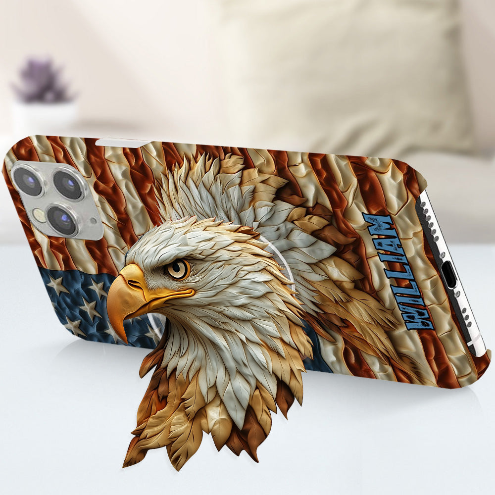 Starker Adler – Personalisierte Handyhülle mit Weißkopfseeadler-Vollbild
