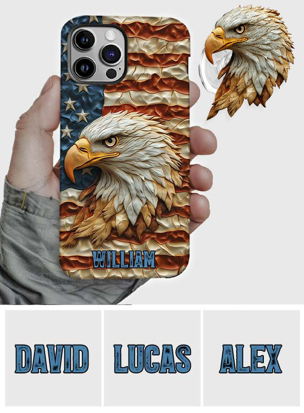 Starker Adler – Personalisierte Handyhülle mit Weißkopfseeadler-Vollbild