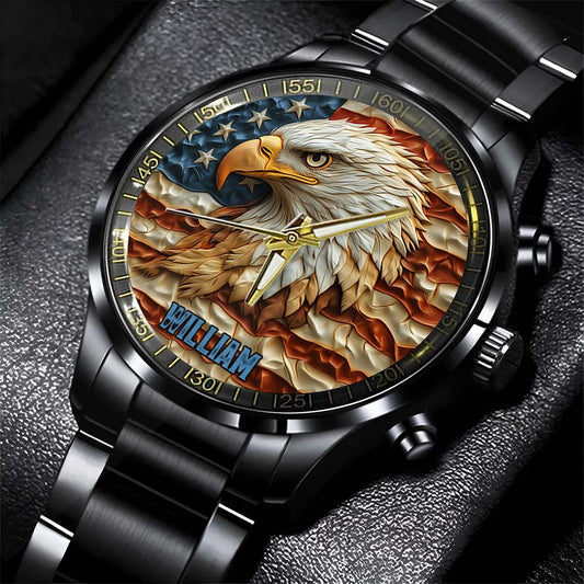 Montre-bracelet personnalisée Aigle à tête blanche Strong Eagle - Montre-bracelet Aigle à tête blanche