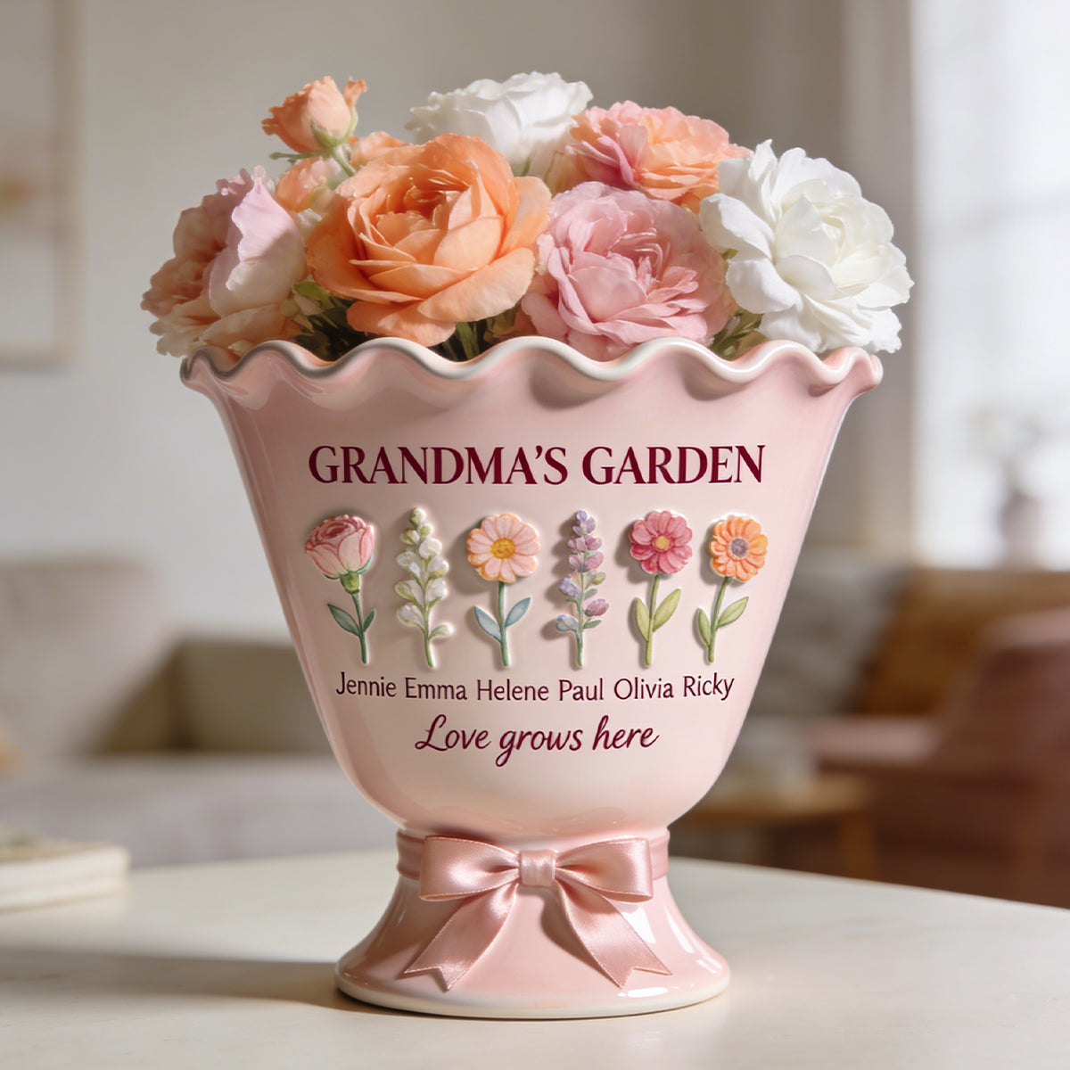 Love Grows Here - Personalized Grandma Acrylic Flower Vase