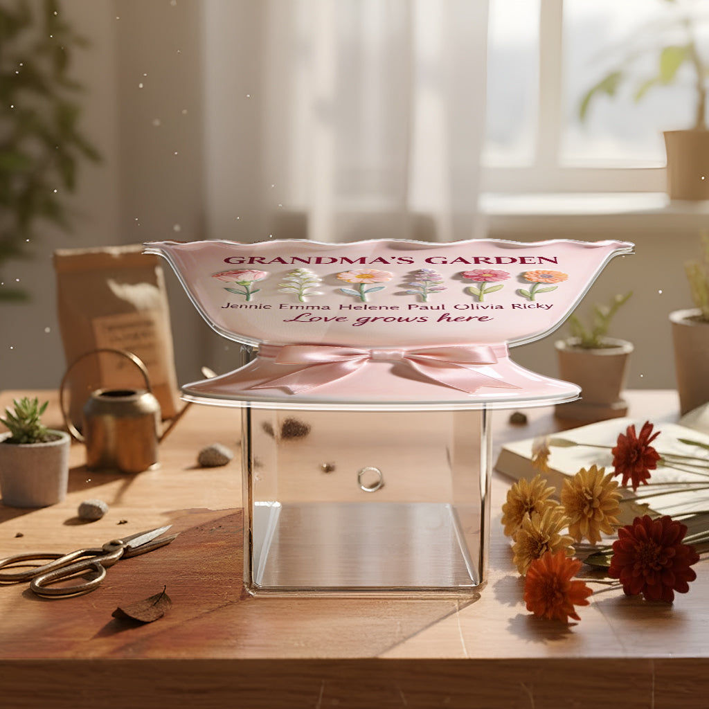 Love Grows Here - Personalized Grandma Acrylic Flower Vase