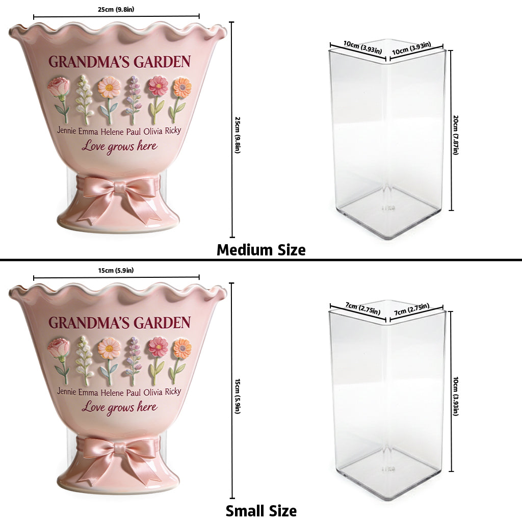 Love Grows Here - Personalized Grandma Acrylic Flower Vase