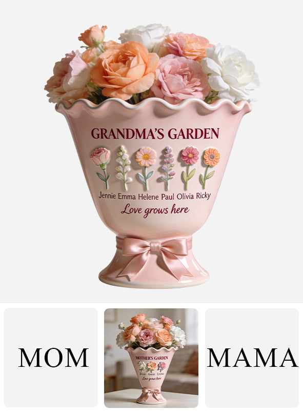 Love Grows Here - Personalized Grandma Acrylic Flower Vase