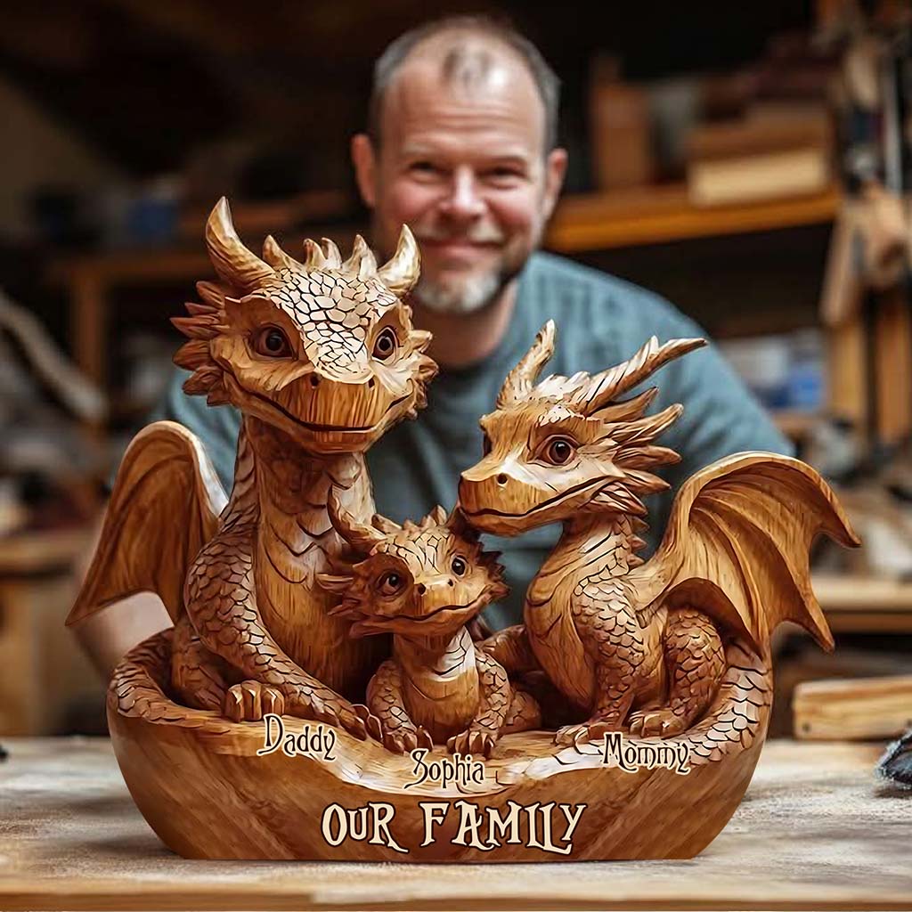 Our Family - Personalized Dragon Custom Shaped Acrylic Plaque