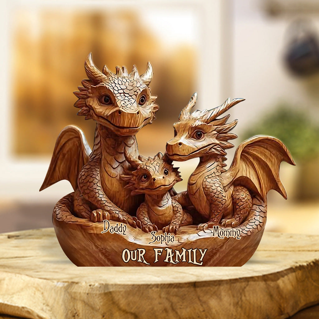 Our Family - Personalized Dragon Custom Shaped Acrylic Plaque