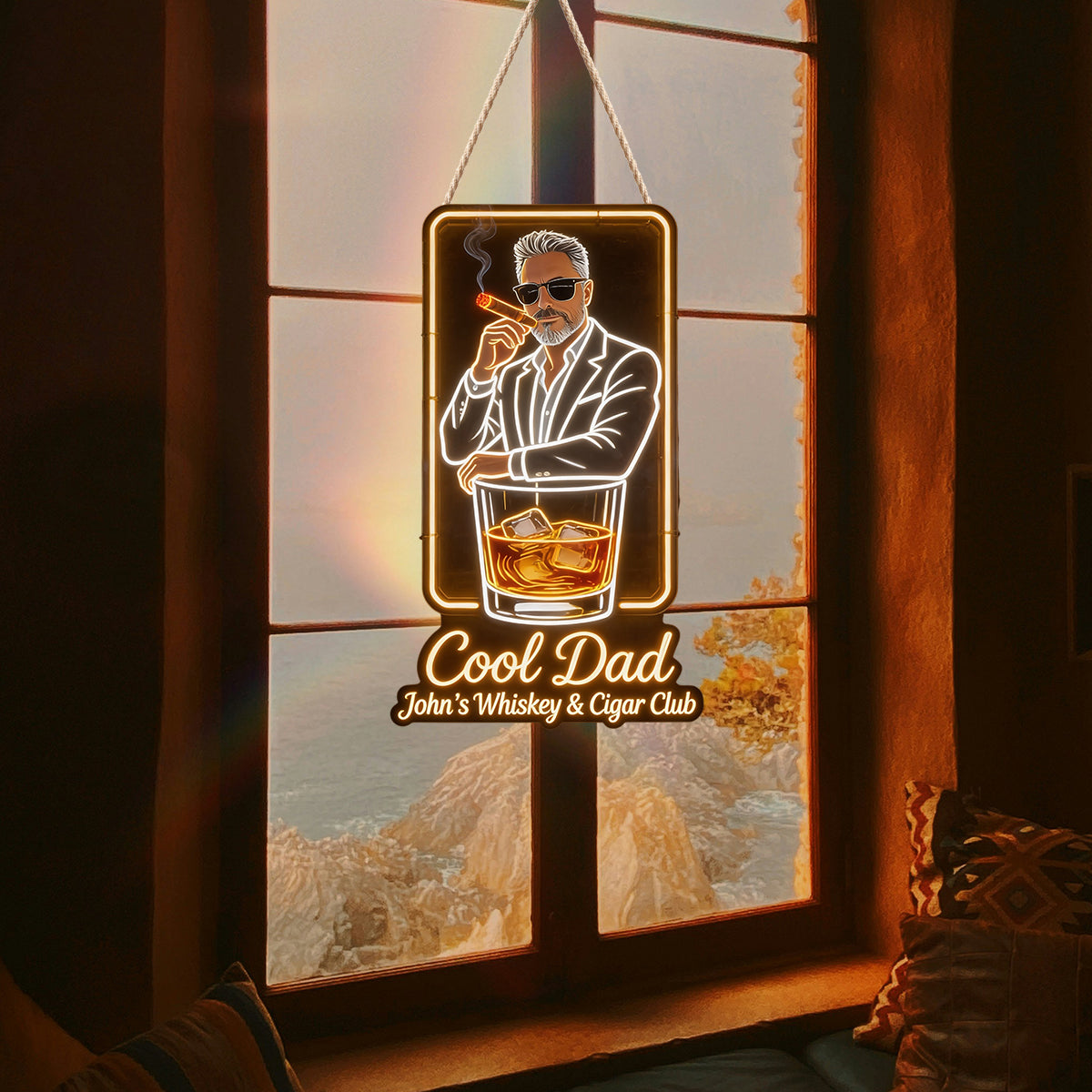 Super Papa - Enseigne en Acrylique LED Personnalisée