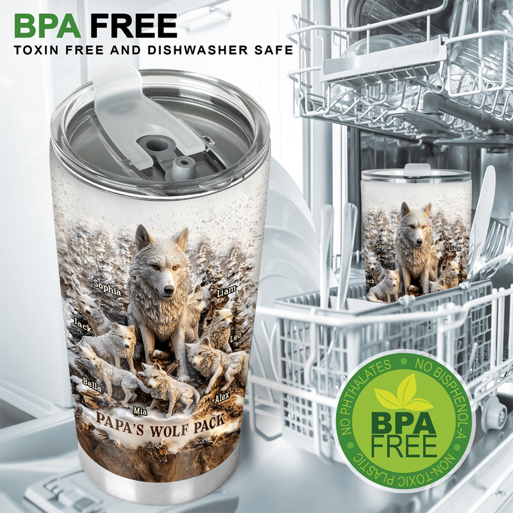 Papa Wolf Pack - Personalized Father Tumbler
