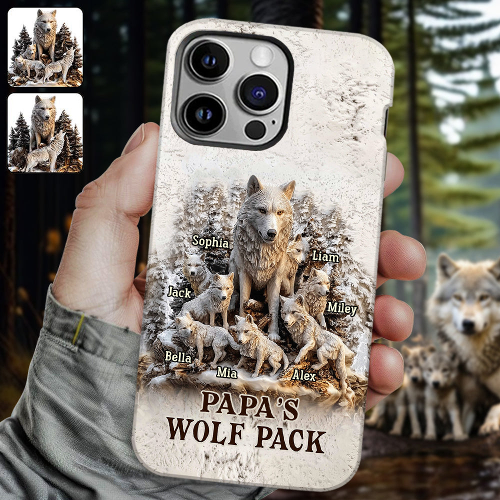 Papa's Wolf Pack - Personalized Father Full Print Phone Case