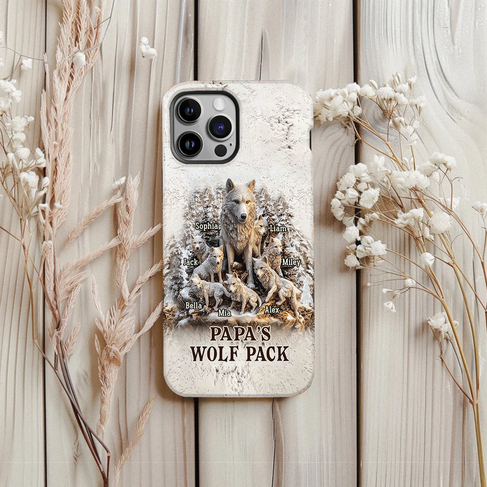 Papa's Wolf Pack - Personalized Father Full Print Phone Case
