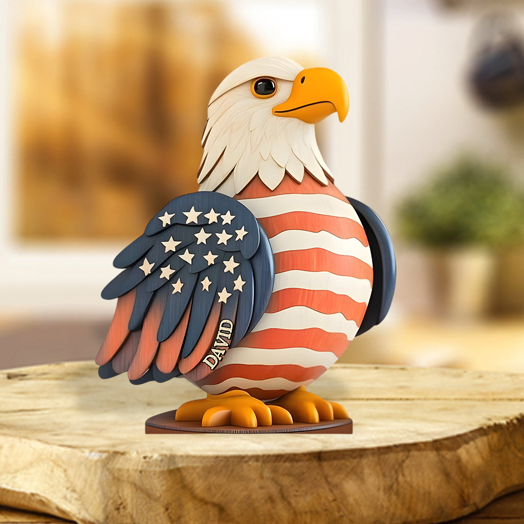 Stars And Stripes - Personalized Bald Eagle Custom Shaped Acrylic Plaque