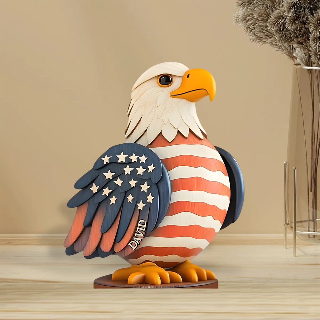 Stars And Stripes - Personalized Bald Eagle Custom Shaped Acrylic Plaque