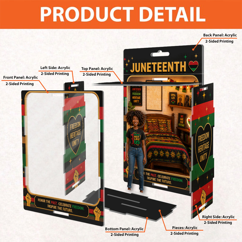 Frohes Juneteenth - Personalisierte Juneteenth Acryl-Displaybox