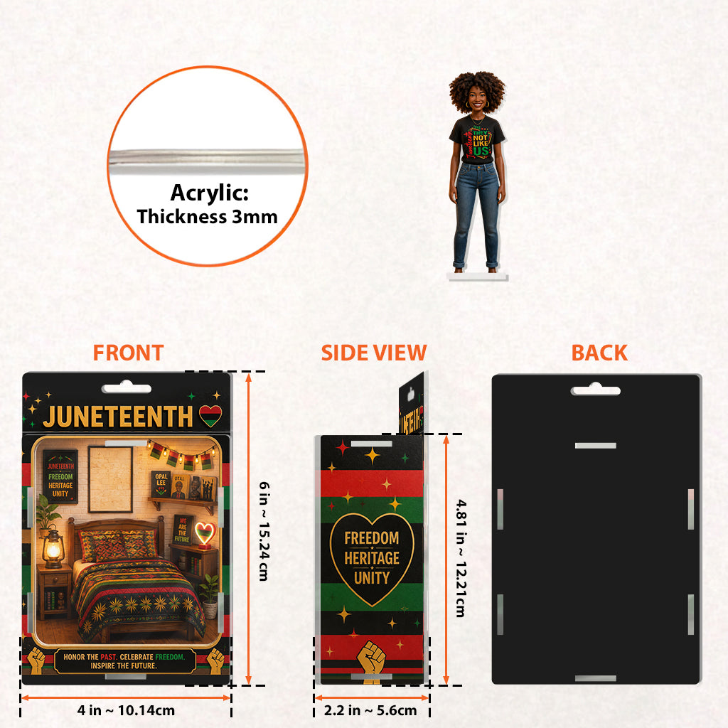 Frohes Juneteenth - Personalisierte Juneteenth Acryl-Displaybox