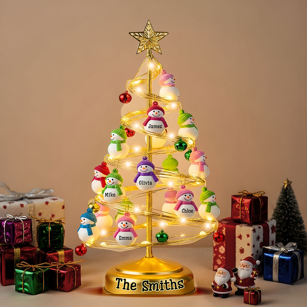 Snowman Family Gift - Personalized Family Acrylic LED Night Light