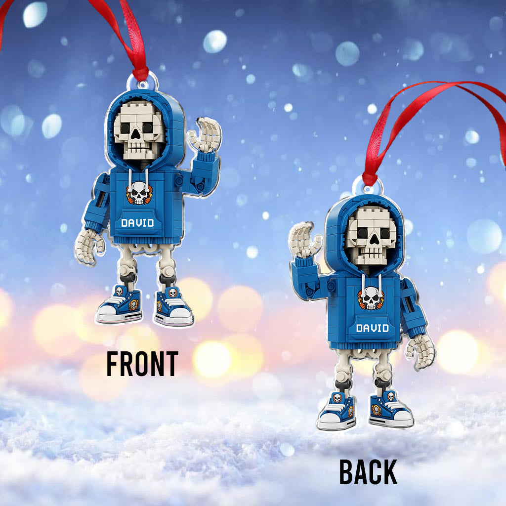 Building block Style Skeleton - Personalized Skull Ornament