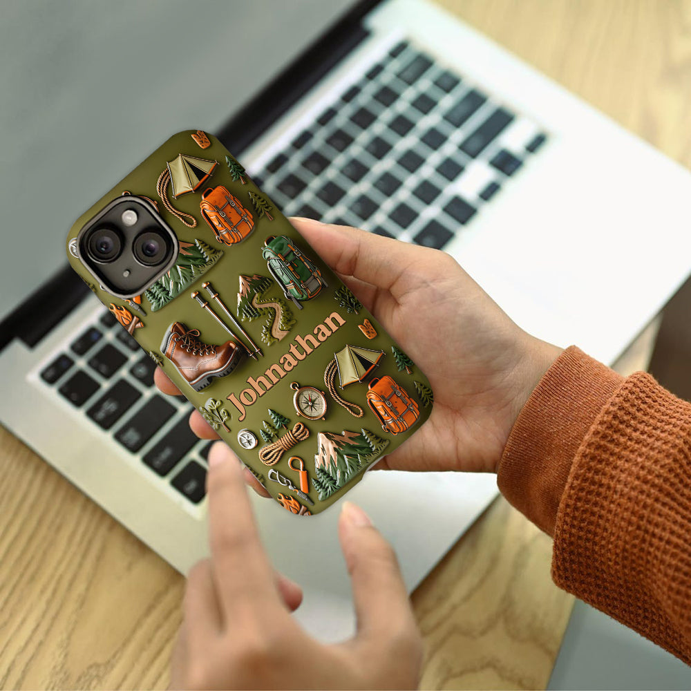 La randonnée me rend heureux - Coque de téléphone personnalisée avec impression intégrale « La randonnée me rend heureux »