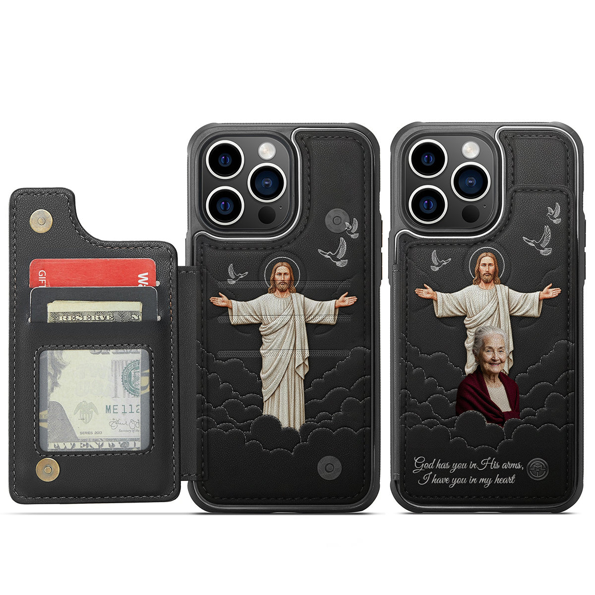 Faith & Memory - Personalized Memorial Fully Printed Wallet Phone Case