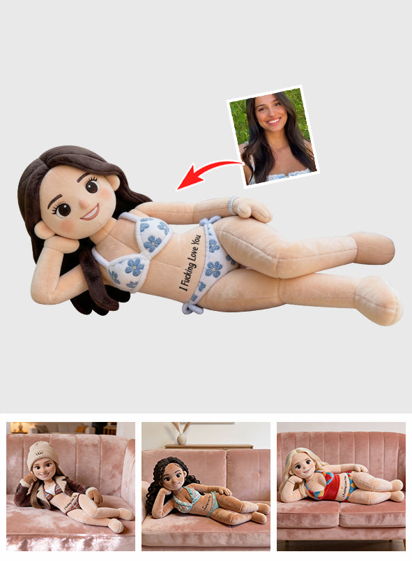 Romantic & Naughty - Personalized Spicy Couple Faux Fur Shaped Pillow