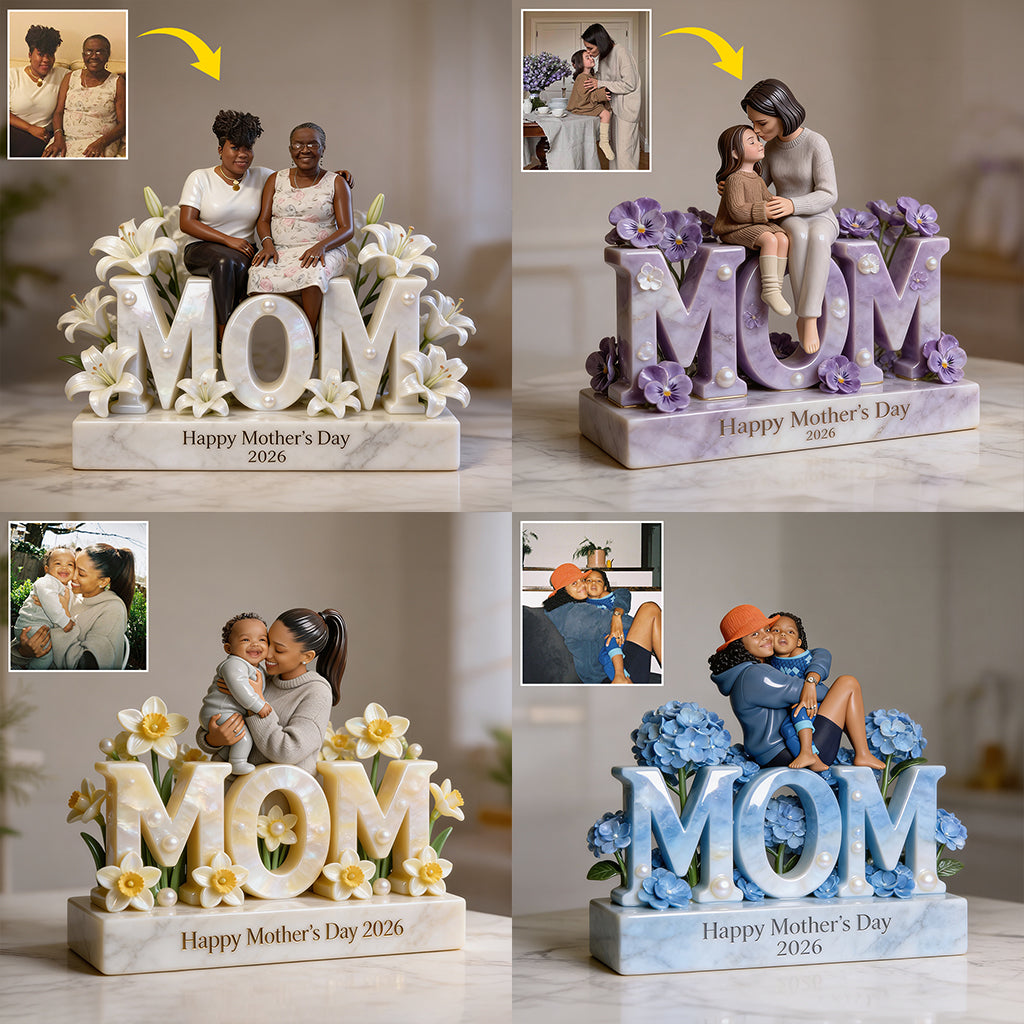 Custom Mother's Day Gift For Mom/ Grandma, Custom Any Flower - Personalized Mother Custom Shaped Acrylic Plaque