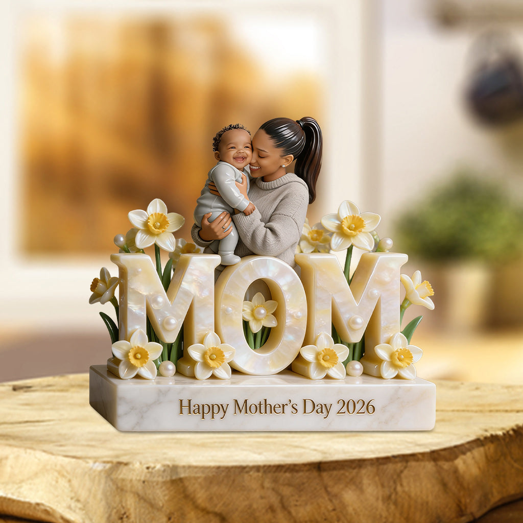 Custom Mother's Day Gift For Mom/ Grandma, Custom Any Flower - Personalized Mother Custom Shaped Acrylic Plaque