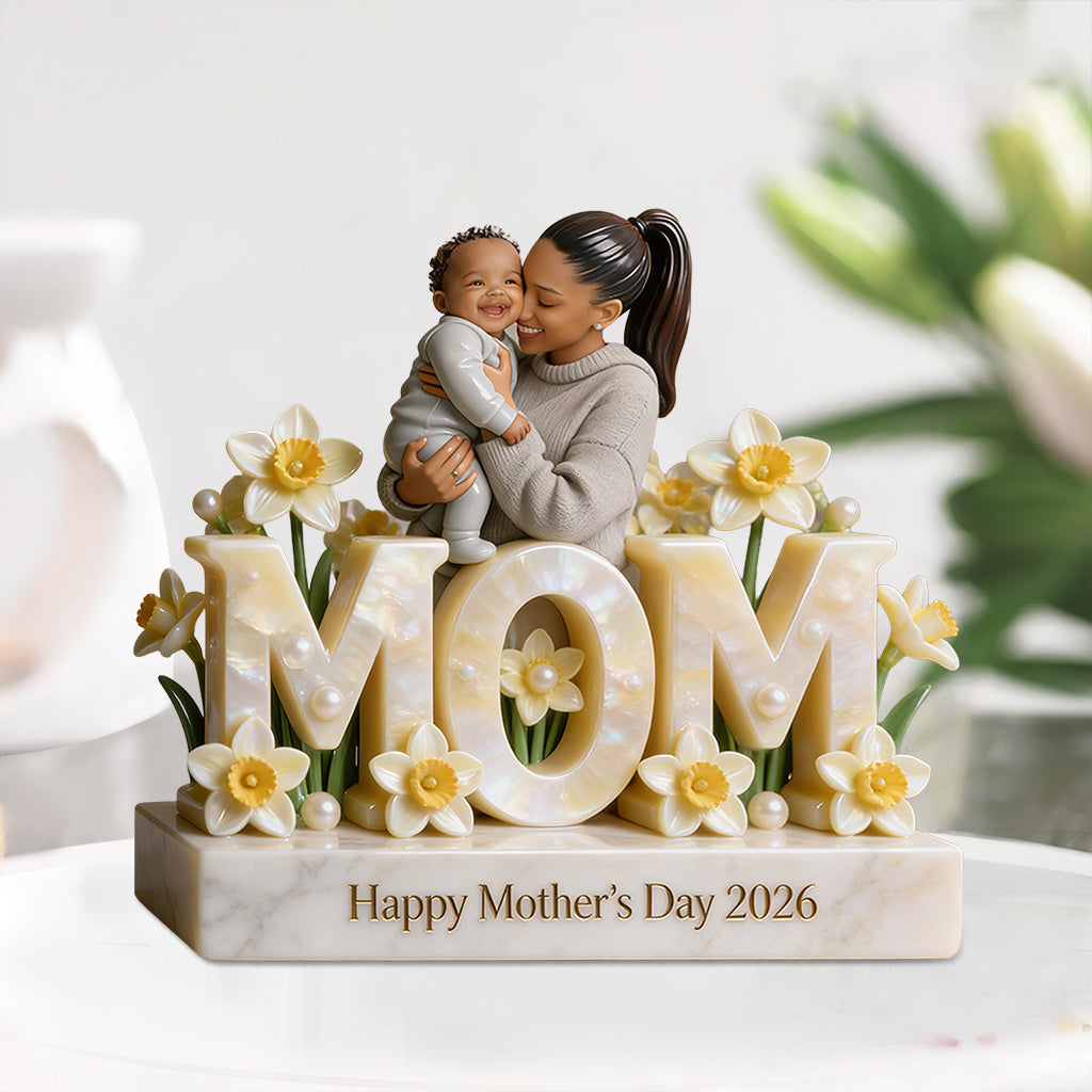 Custom Mother's Day Gift For Mom/ Grandma, Custom Any Flower - Personalized Mother Custom Shaped Acrylic Plaque