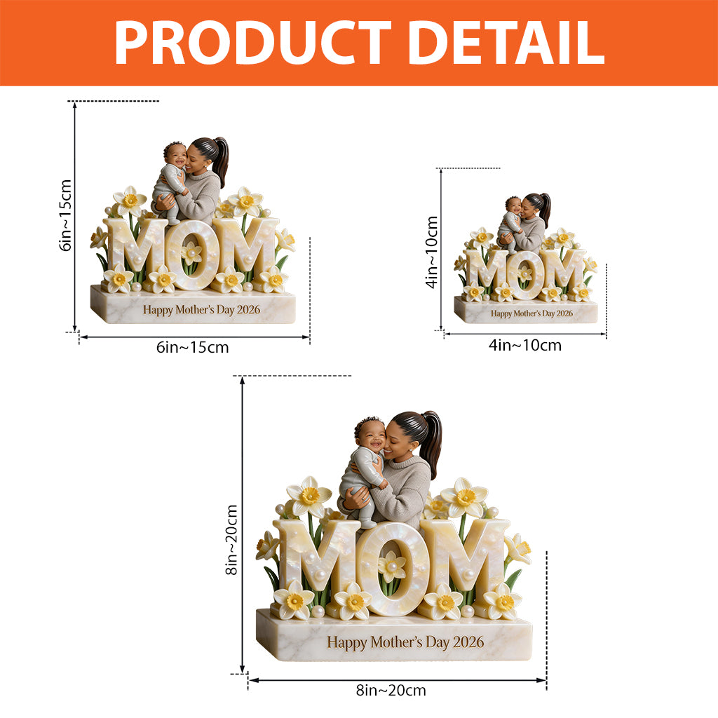 Custom Mother's Day Gift For Mom/ Grandma, Custom Any Flower - Personalized Mother Custom Shaped Acrylic Plaque