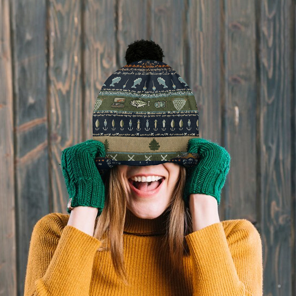 Hooked on Fishing - Personalized Fishing Beanie Hat